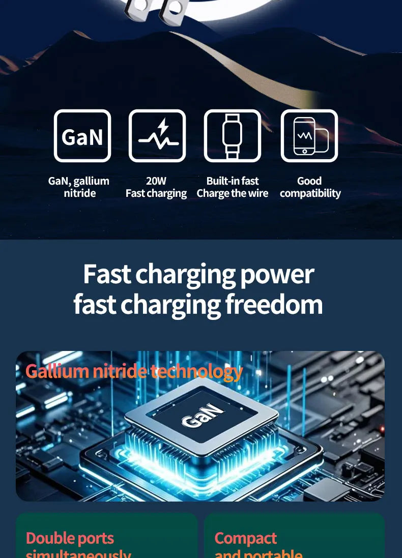 Original 20W Ultra Fast Mobile Phone Charger USB Type C Cable High Speed Portable Charging