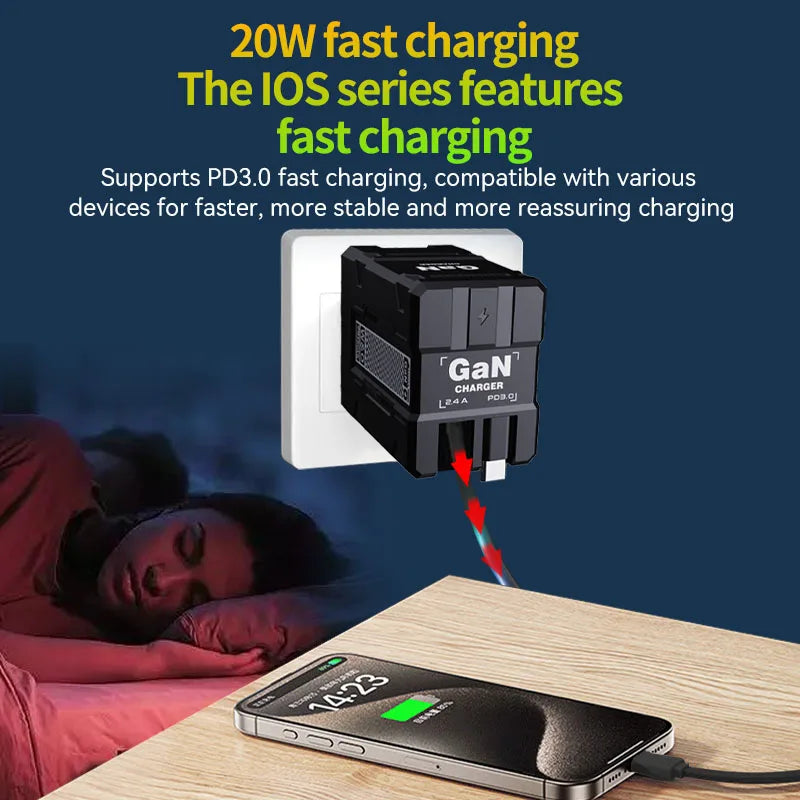 Original 20W Ultra Fast Mobile Phone Charger USB Type C Cable High Speed Portable Charging