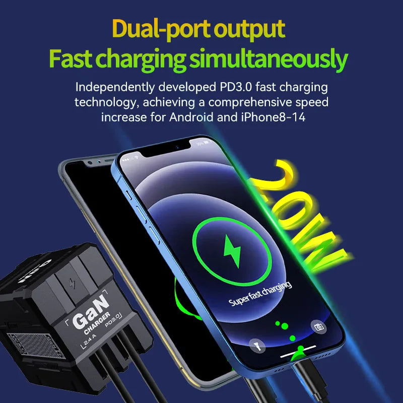 Original 20W Ultra Fast Mobile Phone Charger USB Type C Cable High Speed Portable Charging
