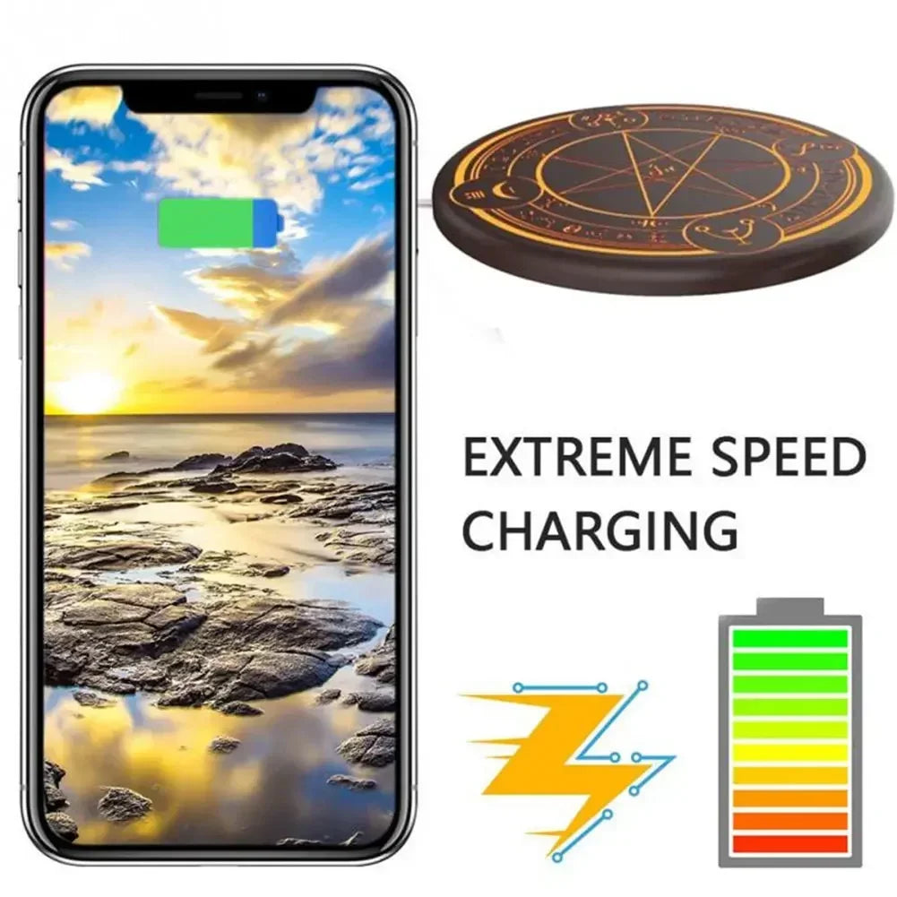 Wireless Fast Charger Circle Magic Optical Array LED Light Wireless Charging For QI Standard Full Range Wireless Charging Phone
