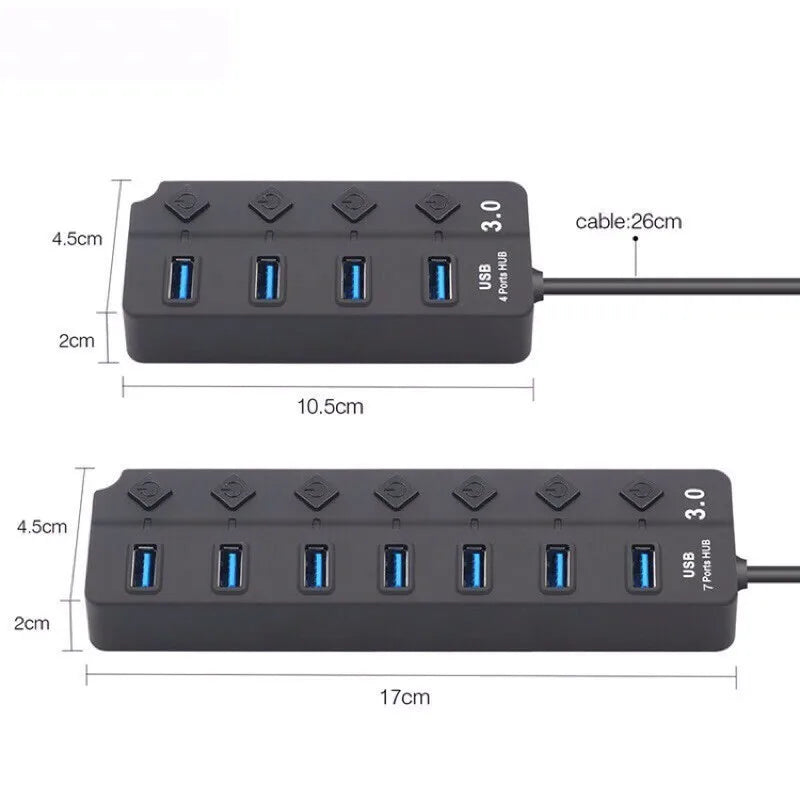 7-IN-1 USB 2.0 High Speed USB Docking Station Extender USB HUB Splitter with Switch Control For Laptop Macbook pro