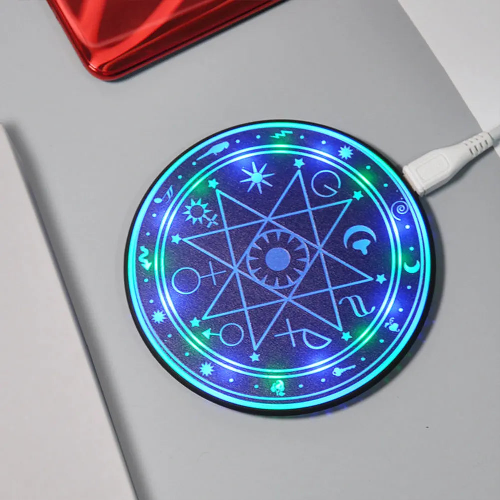 Wireless Fast Charger Circle Magic Optical Array LED Light Wireless Charging For QI Standard Full Range Wireless Charging Phone