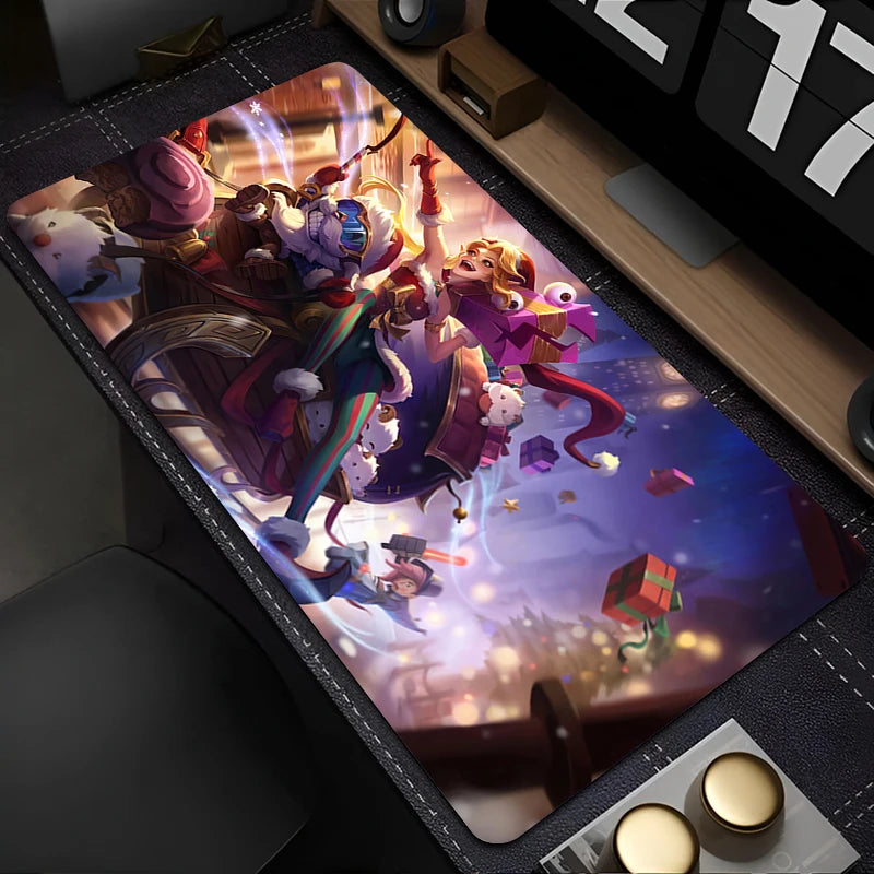 Mouse Pad Purple Anime Keyboard Pad PC Kawaii Girl Table Mat Laptop League of Legends Arcane Jinx Mousepad XXL HD Print Desk Mat