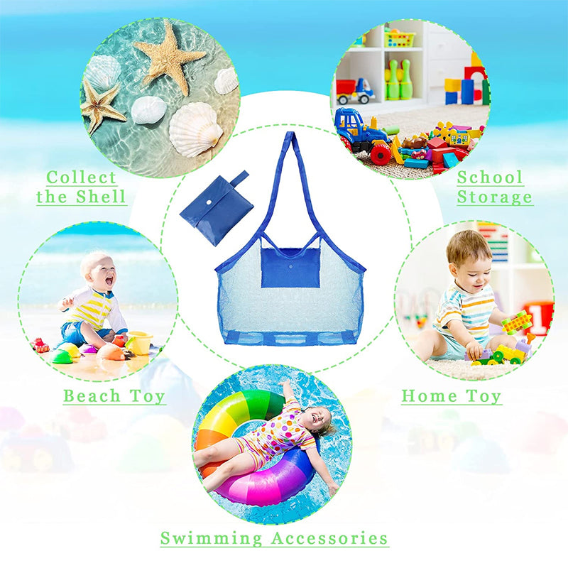 Children Sand Away Protable Mesh Bag Kids Toys Storage Bags Swimming Large Beach Bag for Towels Women Cosmetic Makeup Bag сумка