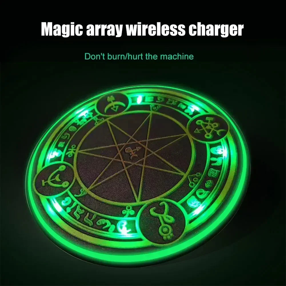 Wireless Fast Charger Circle Magic Optical Array LED Light Wireless Charging For QI Standard Full Range Wireless Charging Phone