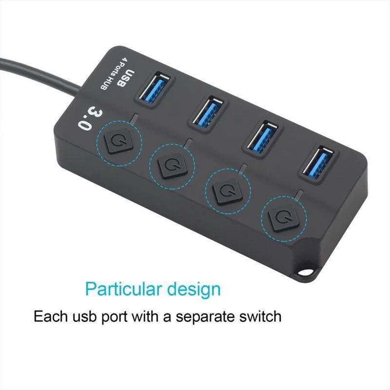 7-IN-1 USB 2.0 High Speed USB Docking Station Extender USB HUB Splitter with Switch Control For Laptop Macbook pro